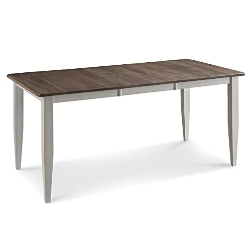 Farmhouse Solid Wood Dining Room Table | Brown And White Rectangle Kitchen Dinner Table With Eased Edge And Distressing, Extendable Table Length | Made In USA | Solid Maple No MDF 3 Farmhouse Solid Wood Dining Room Table | Brown And White Rectangle Kitchen Dinner Table With Eased Edge And Distressing, Extendable Table Length | Made In USA | Solid Maple No MDF