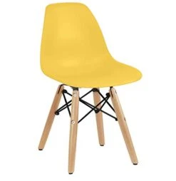 2xhome Set Of 2 Kids Size Plastic Toddler Chairs With Natural Wooden Dowel Legs, Yellow -Home Table Chair Store 31xmhPvKxnL