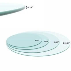GENERIC 30" Round 1/4" Inch Thick Tempered Glass Table Top - Pencil Polish Edge -Home Table Chair Store 31zCl194O0L
