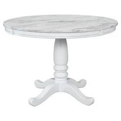 5 Piece Round Dining Table Set, Marble Top Kitchen Table Sets Dinette Set For 4 Include Marble Veneer Round Kitchen Table And 4 Chairs For Small Space (White) 14 5 Piece Round Dining Table Set, Marble Top Kitchen Table Sets Dinette Set For 4 Include Marble Veneer Round Kitchen Table And 4 Chairs For Small Space (White) -Home Table Chair Store 31zVlrEK5yL
