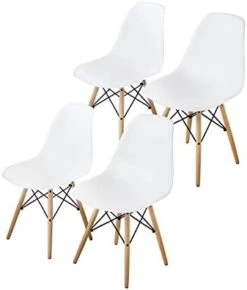 Buschman Mid Century Modern Dining Room Chairs, White, Set Of 4 -Home Table Chair Store 41 8jzMvINL. AC