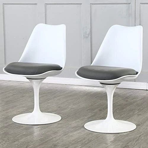 Bacyion Swivel Dining Chair Set For 2 - Mid-Century Modern Dining Room Chairs Pedestal Leisure Chairs, White Kitchen Chairs Set Of 2 Pieces (Highclass Grey) 9 Bacyion Swivel Dining Chair Set For 2 - Mid-Century Modern Dining Room Chairs Pedestal Leisure Chairs, White Kitchen Chairs Set Of 2 Pieces (Highclass Grey) - Image 7