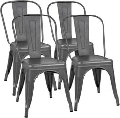 Flamaker Metal Dining Chairs Stackable Kitchen Dining Chairs Metal Chairs Bistro Cafe Side Chairs Height Restaurant Chairs Tolix Side Bar Chairs, Set Of 4 (Black) 17 Flamaker Metal Dining Chairs Stackable Kitchen Dining Chairs Metal Chairs Bistro Cafe Side Chairs Height Restaurant Chairs Tolix Side Bar Chairs, Set Of 4 (Black) -Home Table Chair Store 41 RihmbDtL. AC