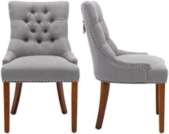 UDAX Upholstered Dining Chairs With Arms, Set Of 6, Dining Room Chairs With Solid Wood Legs And Tufted Backrest(Linen+Beige) 18 UDAX Upholstered Dining Chairs With Arms, Set Of 6, Dining Room Chairs With Solid Wood Legs And Tufted Backrest(Linen+Beige) -Home Table Chair Store 41 uiNJPZ2L. AC