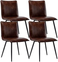 DUHOME PU Leather Dining Chairs Kitchen Chairs Set Of 4 Side Chair For Dining Room Living Room Yellowish-Brown -Home Table Chair Store 41057dSZBL. AC