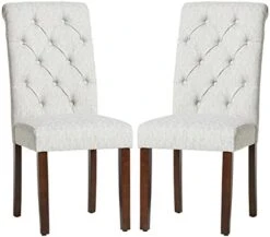 COLAMY Tufted Dining Chairs Set Of 2, Accent Parsons Diner Chairs Upholstered Fabric Dining Room Chairs Side Chair Stylish Kitchen Chairs With Solid Wood Legs And Padded Seat - Beige 27 COLAMY Tufted Dining Chairs Set Of 2, Accent Parsons Diner Chairs Upholstered Fabric Dining Room Chairs Side Chair Stylish Kitchen Chairs With Solid Wood Legs And Padded Seat - Beige -Home Table Chair Store 4107L9TMSmL. AC