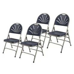 OEF Furnishings Heavy Duty Plastic Fan Back Folding Chair With Triple Brace, Blue 21 OEF Furnishings Heavy Duty Plastic Fan Back Folding Chair With Triple Brace, Blue -Home Table Chair Store 41093kGpy4L