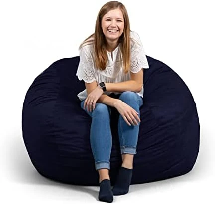 Big Joe Fuf Large Foam Filled Bean Bag Chair With Removable Cover, Black Lenox, 4ft Big 10 Big Joe Fuf Large Foam Filled Bean Bag Chair With Removable Cover, Black Lenox, 4ft Big - Image 8