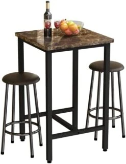 AWQM 3 Piece Dining Table Set, Small Kitchen Table And 2 Stools, Kitchen Breakfast Dining Table Set, Breakfast Table Of 35.43 X 23.62 X 29.92 Inches, Stools Of 13.8 X 13.8 X 17.8 Inches, Beige 23 AWQM 3 Piece Dining Table Set, Small Kitchen Table And 2 Stools, Kitchen Breakfast Dining Table Set, Breakfast Table Of 35.43 X 23.62 X 29.92 Inches, Stools Of 13.8 X 13.8 X 17.8 Inches, Beige -Home Table Chair Store 410QYxUF hL. AC