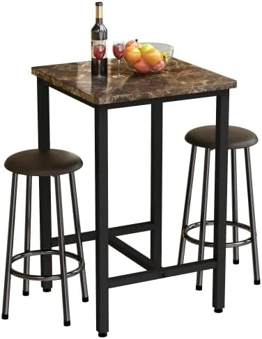 AWQM 3 Piece Dining Table Set, Small Kitchen Table And 2 Stools, Kitchen Breakfast Dining Table Set, Breakfast Table Of 35.43 X 23.62 X 29.92 Inches, Stools Of 13.8 X 13.8 X 17.8 Inches, Beige 9 AWQM 3 Piece Dining Table Set, Small Kitchen Table And 2 Stools, Kitchen Breakfast Dining Table Set, Breakfast Table Of 35.43 X 23.62 X 29.92 Inches, Stools Of 13.8 X 13.8 X 17.8 Inches, Beige - Image 7