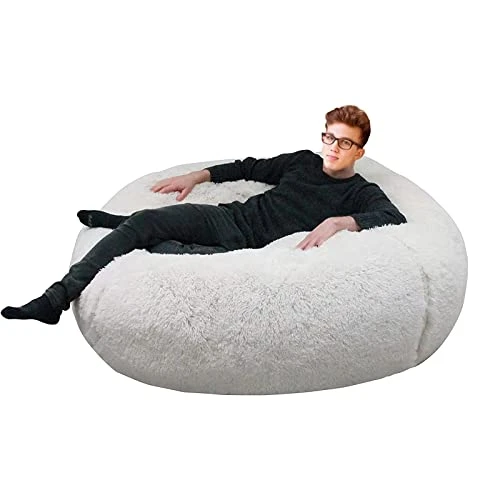 HWIVGKU Bean Bag Chairs, Giant Bean Bag Chair For Adults, 4ftbean Bag CoverComfyBean Bag Bed (No Filler, Cover Only) Fluffy Lazy Sofa (White), 4ft(120 * 65cm) 4 HWIVGKU Bean Bag Chairs, Giant Bean Bag Chair For Adults, 4ftbean Bag CoverComfyBean Bag Bed (No Filler, Cover Only) Fluffy Lazy Sofa (White), 4ft(120 * 65cm) - Image 2