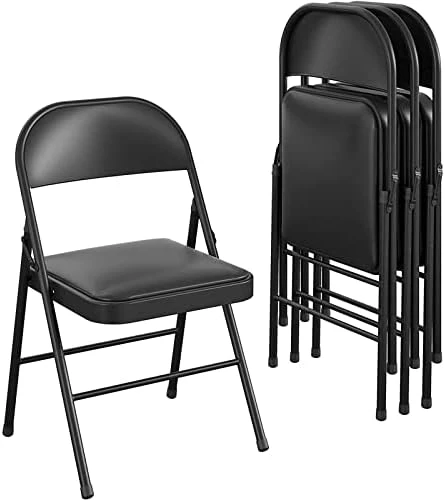 GIVIMO 4 Pack Folding Chairs With Padded Seats - Black Metal Folding Chair With Steel Frame For Events, Office, Wedding Party - 330 Lb Capacity (Black) 8 GIVIMO 4 Pack Folding Chairs With Padded Seats - Black Metal Folding Chair With Steel Frame For Events, Office, Wedding Party - 330 Lb Capacity (Black) - Image 6