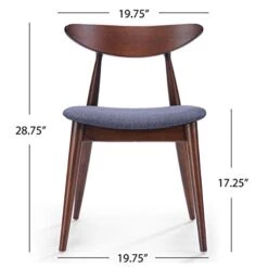 Christopher Knight Home Barron Fabric Dining Chairs, 2-Pcs Set, Charcoal & Bass Mid Century Modern Square Faux Wood Dining Table, Walnut Finish -Home Table Chair Store 412sJLAvJzL