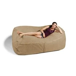 Jaxx 7 Foot Giant Bean Bag Sofa, Camel 10 Jaxx 7 Foot Giant Bean Bag Sofa, Camel -Home Table Chair Store 412uccRSAQL
