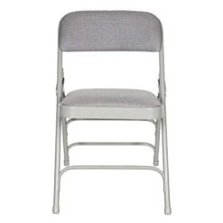 OEF Furnishings Premium Fabric Upholstered Steel Folding Chairs, 4 Pack, Grey -Home Table Chair Store 41344xr1apL