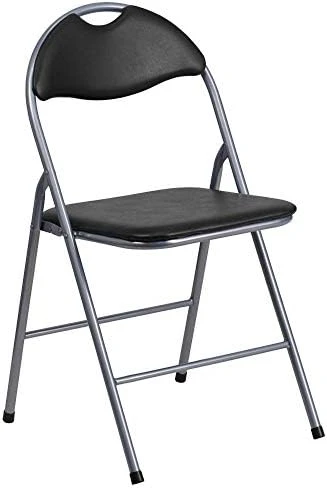 Flash Furniture 4 Pack HERCULES Series Black Vinyl Metal Folding Chair With Carrying Handle 11 Flash Furniture 4 Pack HERCULES Series Black Vinyl Metal Folding Chair With Carrying Handle - Image 9