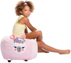 Posh Creations Large Bean Bag Soft Cozy Animal Chair For Bedrooms, Kids Lounger, Large-24 Inch, Chevron Green And White (sdfds) -Home Table Chair Store 413K lbmDL. AC