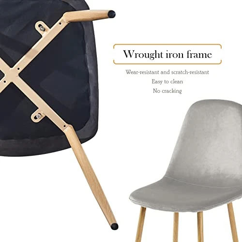 OKAKOPA 5 Piece Dining Table Set For 4, Modern 42.5" Rectangle Wood Dining Table And 4 Chairs With Metal Legs (1 Pc White Table + 4 Pcs Gray Chairs) 7 OKAKOPA 5 Piece Dining Table Set For 4, Modern 42.5" Rectangle Wood Dining Table And 4 Chairs With Metal Legs (1 Pc White Table + 4 Pcs Gray Chairs) - Image 5