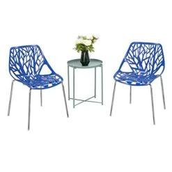 Bonnlo Modern Stackable Chair Set Of 4 Kitchen Dining Chair Birch Sapling Comfy Chairs For Indoor Use (Blue) 13 Bonnlo Modern Stackable Chair Set Of 4 Kitchen Dining Chair Birch Sapling Comfy Chairs For Indoor Use (Blue) -Home Table Chair Store 413SPguBC5L