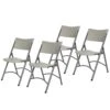 OEF Furnishings (4 Pack Heavy Duty Indoor/Outdoor Plastic Folding Chair, Light Grey