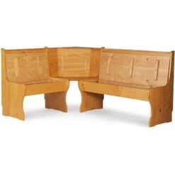 Riverbay Furniture Patio Conversation Indoor 3 Piece Breakfast Corner Set Table Booth Bench Dining Nook Set In Natural 11 Riverbay Furniture Patio Conversation Indoor 3 Piece Breakfast Corner Set Table Booth Bench Dining Nook Set In Natural -Home Table Chair Store 413vzFHEUPL