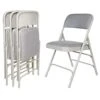 OEF Furnishings Premium Fabric Upholstered Steel Folding Chairs, 4 Pack, Grey -Home Table Chair Store 4145GhLWyXL