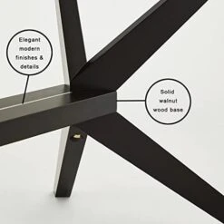 Uptown Club Dining Table With Tempered Glass Top, Elegant Statement Piece For Contemporary Home, 63" X 36", Dark-Walnut -Home Table Chair Store 414AnlB3RRL