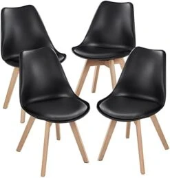 Topeakmart Dining Chairs DSW Chair Shell Armless Chairs With Beech Wood Legs And Soft Padded Mid Century Modern Side Chair Dining Room Living Room Bedroom Kitchen Chairs White, Set Of 4 15 Topeakmart Dining Chairs DSW Chair Shell Armless Chairs With Beech Wood Legs And Soft Padded Mid Century Modern Side Chair Dining Room Living Room Bedroom Kitchen Chairs White, Set Of 4 -Home Table Chair Store 414EN3TDBAL. AC