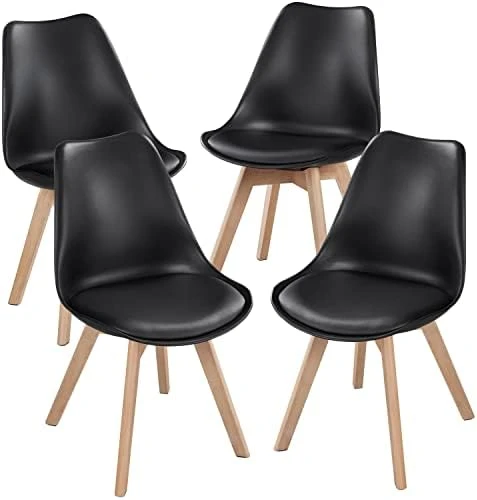 Topeakmart Dining Chairs DSW Chair Shell Armless Chairs With Beech Wood Legs And Soft Padded Mid Century Modern Side Chair Dining Room Living Room Bedroom Kitchen Chairs White, Set Of 4 8 Topeakmart Dining Chairs DSW Chair Shell Armless Chairs With Beech Wood Legs And Soft Padded Mid Century Modern Side Chair Dining Room Living Room Bedroom Kitchen Chairs White, Set Of 4 - Image 6