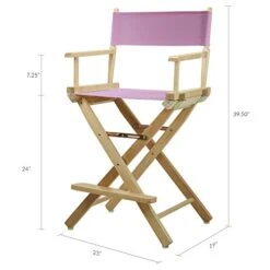 Casual Home 220-00/021-22 Director Chair 24" - Counter Height Natural Frame/Pink Canvas -Home Table Chair Store 414NhDsf5NL