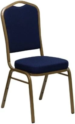 Flash Furniture HERCULES Series Crown Back Stacking Banquet Chair In Black Vinyl - Gold Vein Frame -Home Table Chair Store 414OEAzOnPL. AC