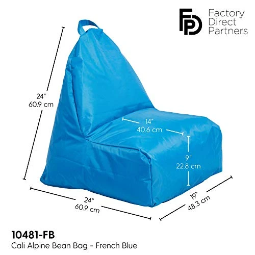 Factory Direct Partners 10481-FB Cali Alpine Sack Bean Bag Chair, Dirt-Resistant Coated Oxford Fabric - French Blue 3 Factory Direct Partners 10481-FB Cali Alpine Sack Bean Bag Chair, Dirt-Resistant Coated Oxford Fabric - French Blue