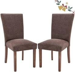 PU Leather Dining Chairs Set Of 6, Upholstered Parsons Dining Room Kitchen Side Chair With Nailhead Trim And Wood Legs - Dark Brown 31 PU Leather Dining Chairs Set Of 6, Upholstered Parsons Dining Room Kitchen Side Chair With Nailhead Trim And Wood Legs - Dark Brown -Home Table Chair Store 414p m0VEyL. AC