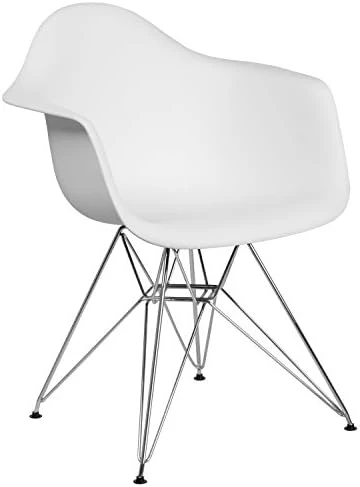 Flash Furniture 2 Pack Alonza Series White Plastic Chair With Chrome Base 10 Flash Furniture 2 Pack Alonza Series White Plastic Chair With Chrome Base - Image 9