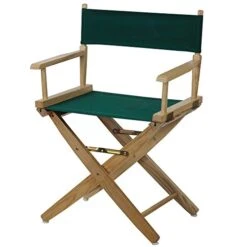 American Trails Extra-Wide Premium 18" Director's Chair Natural Frame With Hunter Green Canvas
