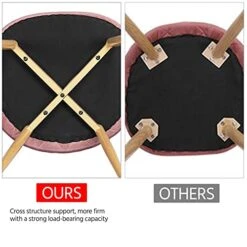 Yaheetech Dining Chairs Living Room Chair Velvet Kitchen Chairs With Soft Seat/Backrest/Wooden Style/Metal Legs For Kitchen Dining Room Restaurant Cafe Set Of 4, Pink 16 Yaheetech Dining Chairs Living Room Chair Velvet Kitchen Chairs With Soft Seat/Backrest/Wooden Style/Metal Legs For Kitchen Dining Room Restaurant Cafe Set Of 4, Pink -Home Table Chair Store 415Cu2CRMiS