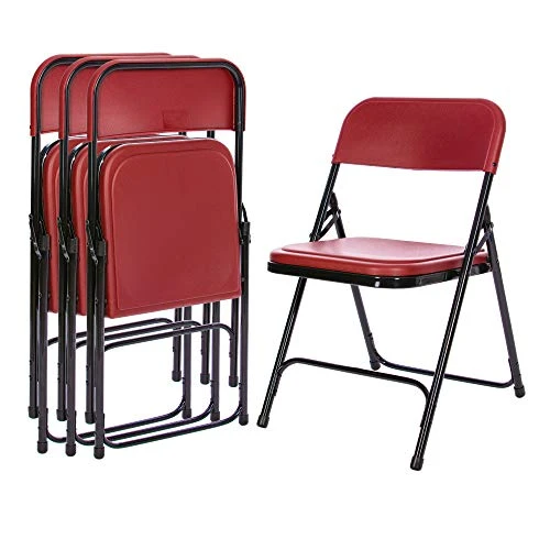 OEF Furnishings Premium Lightweight Plastic Folding Chair, Burgundy 4 OEF Furnishings Premium Lightweight Plastic Folding Chair, Burgundy - Image 2