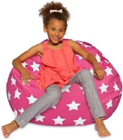 Posh Beanbags Bean Bag Chair, X-Large Machine Washable - Canvas Unicorn And Rainbows On Purple -Home Table Chair Store 415VTaqvBoL. AC