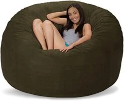Comfy Sacks Memory Foam Bean Bag Chair, Charcoal Furry -Home Table Chair Store 415duDzKuOL. AC