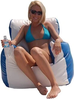 Ocean-Tamer Medium Arm Chair Bean Bag ( White/Ice )