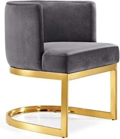 Meridian Furniture Gianna Collection Modern | Contemporary Velvet Upholstered Dining Chair With Polished Gold Metal Frame, 24" W X 22" D X 29.5" H, Black 24 Meridian Furniture Gianna Collection Modern | Contemporary Velvet Upholstered Dining Chair With Polished Gold Metal Frame, 24" W X 22" D X 29.5" H, Black -Home Table Chair Store 415ixydknL. AC