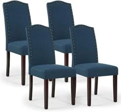 LSSPAID Dining Chairs Set Of 4, High Back Fabric Upholstered Parsons Dining Room Chairs, Nail Head Trim Dining Chair, Turquoise 18 LSSPAID Dining Chairs Set Of 4, High Back Fabric Upholstered Parsons Dining Room Chairs, Nail Head Trim Dining Chair, Turquoise -Home Table Chair Store 41644OGg26L. AC