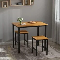 AWQM 3 Piece Dining Table Set, Small Kitchen Table And 2 Stools, Kitchen Breakfast Dining Table Set, Breakfast Table Of 35.43 X 23.62 X 29.92 Inches, Stools Of 13.8 X 13.8 X 17.8 Inches, Beige 30 AWQM 3 Piece Dining Table Set, Small Kitchen Table And 2 Stools, Kitchen Breakfast Dining Table Set, Breakfast Table Of 35.43 X 23.62 X 29.92 Inches, Stools Of 13.8 X 13.8 X 17.8 Inches, Beige -Home Table Chair Store 416KJNsOchL. AC