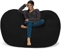 Chill Sack Bean Bag Chair: Huge 6' Memory Foam Furniture Bag And Large Lounger - Big Sofa With Soft Micro Fiber Cover - Royal Blue -Home Table Chair Store 416f7SfjPML. AC