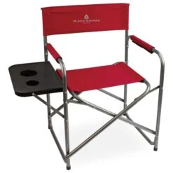 Black Sierra Everyday Directors Chair, Folding With Cup Holder, Portable Chair For Camping, Fishing, Yard, Sports, Hunting, Indoor