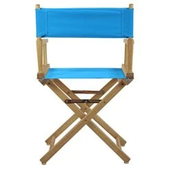 Casual Home 200-00/021-27 Director Chair 18" - Classic Height Natural Frame/Turquoise Canvas -Home Table Chair Store 417ePvv22ML