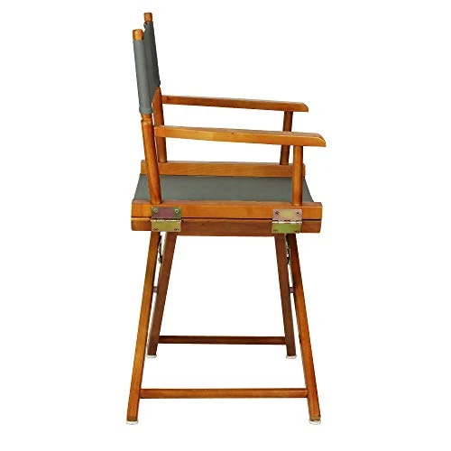 Casual Home 18" Director's Chair Honey Oak Frame With Grey Canvas 4 Casual Home 18" Director's Chair Honey Oak Frame With Grey Canvas - Image 2