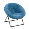 Ubon Cozy Chair Faux Fur Saucer Chair Oversized Folding Papasan Chair Comfy Moon Chair For Bedroom Living Room-Blue -Home Table Chair Store 417yY7BU7OL