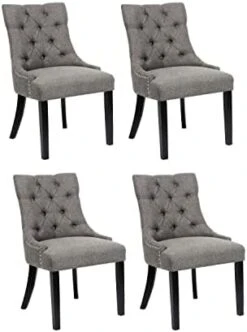 Seasonfall Dining Room Chairs Set Of 6 Button Tufted Parsons Accent Armless Modern 6 Pack HG3294-List HG3294-List -Home Table Chair Store 4185mzKlKIL. AC