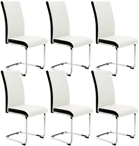 SICOTAS Dining Chairs Set Of 2 - Modern Kitchen Chairs Faux Leather, High Back Dining Room Chairs With Metal Base, Upholstered Dinner Chairs, 2 PCS Armless Side Chair For Dining Room And Kitchen, Grey 11 SICOTAS Dining Chairs Set Of 2 - Modern Kitchen Chairs Faux Leather, High Back Dining Room Chairs With Metal Base, Upholstered Dinner Chairs, 2 PCS Armless Side Chair For Dining Room And Kitchen, Grey - Image 10